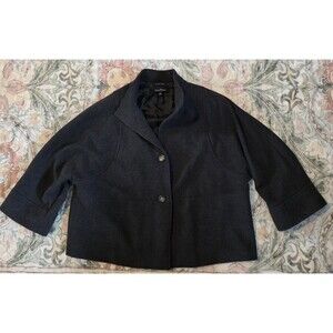 Evan Picone Blazer Coat Womens Size 16 Black 2 Button BusinessCore